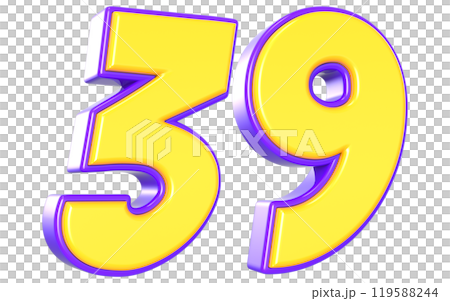 Number 3D Yellow And Purple Number 3D Yellow And Purple 119588244