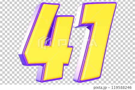 Number 3D Yellow And Purple Number 3D Yellow And Purple 119588246