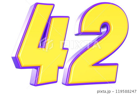 Number 3D Yellow And Purple Number 3D Yellow And Purple 119588247