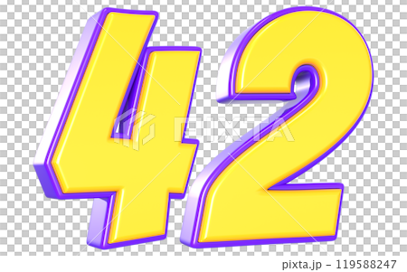 Number 3D Yellow And Purple Number 3D Yellow And Purple 119588247
