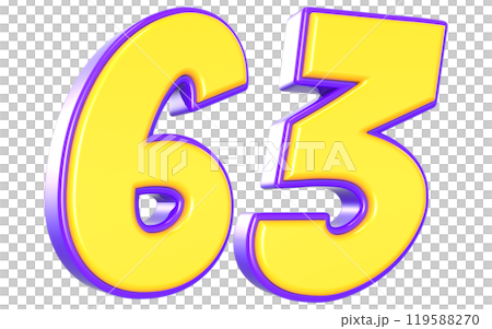 Number 3D Yellow And Purple Number 3D Yellow And Purple 119588270