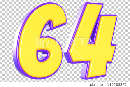 Number 3D Yellow And Purple Number 3D Yellow And Purple 119588271
