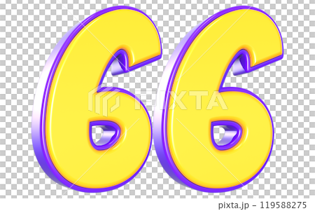 Number 3D Yellow And Purple Number 3D Yellow And Purple 119588275
