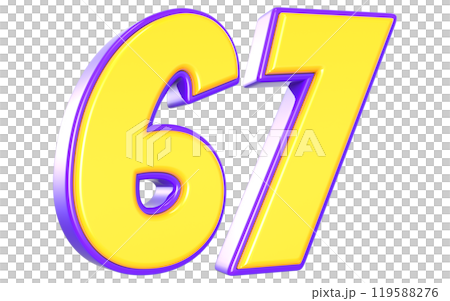 Number 3D Yellow And Purple Number 3D Yellow And Purple 119588276