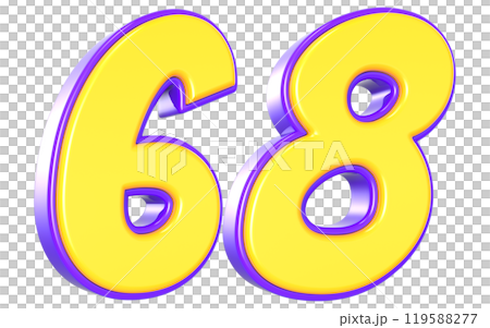 Number 3D Yellow And Purple Number 3D Yellow And Purple 119588277