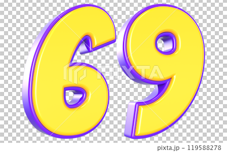 Number 3D Yellow And Purple Number 3D Yellow And Purple 119588278