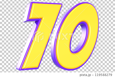 Number 3D Yellow And Purple 119588279
