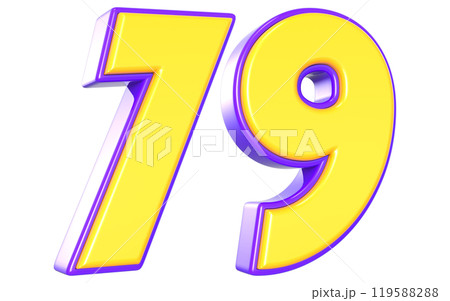 Number 3D Yellow And Purple 119588288