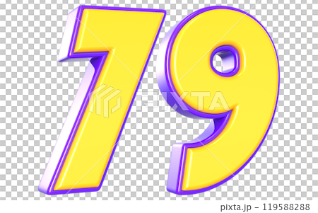 Number 3D Yellow And Purple 119588288