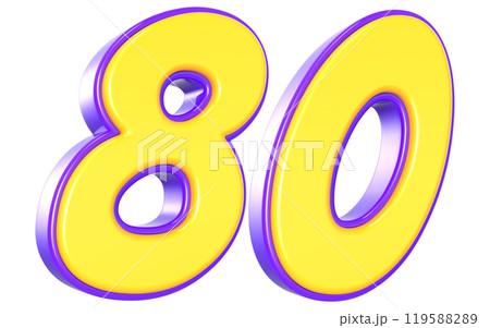 Number 3D Yellow And Purple 119588289