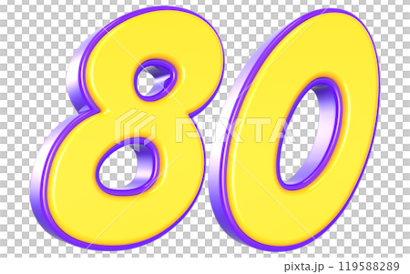 Number 3D Yellow And Purple 119588289