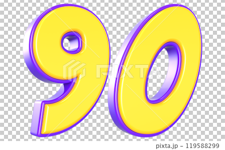 Number 3D Yellow And Purple 119588299