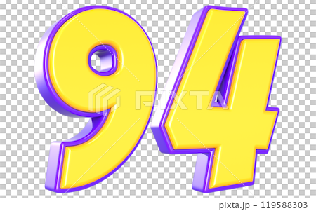 Number 3D Yellow And Purple Number 3D Yellow And Purple 119588303