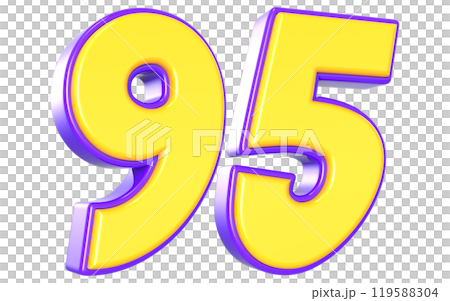 Number 3D Yellow And Purple Number 3D Yellow And Purple 119588304