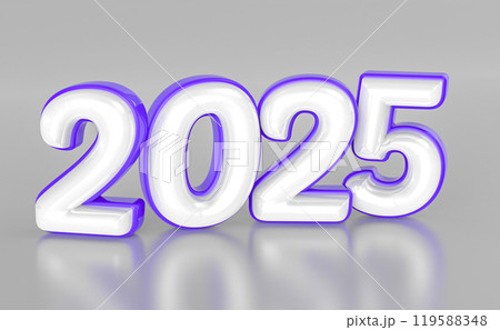 Happy New Year Number 2025 3D Render Happy New Year Number 2025 3D Render 119588348