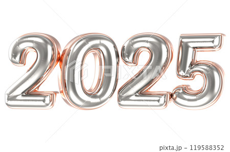 Happy New Year Number 2025 3D Render Happy New Year Number 2025 3D Render 119588352