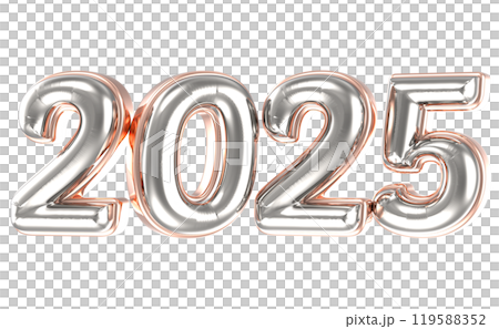 Happy New Year Number 2025 3D Render Happy New Year Number 2025 3D Render 119588352