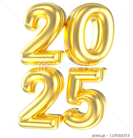 Happy New Year Number 2025 3D Render Happy New Year Number 2025 3D Render 119588353