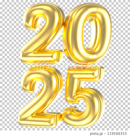 Happy New Year Number 2025 3D Render Happy New Year Number 2025 3D Render 119588353