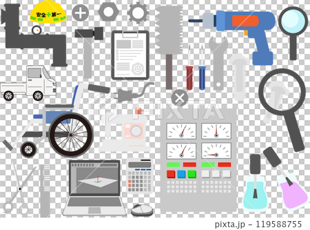 Vector color illustrations of carpentry tools 119588755
