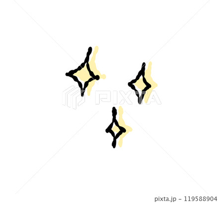 手描きのキラキラの素材　ベクター 119588904