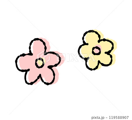 手描きの花のイラスト ベクター 手描きの花のイラスト ベクター 119588907