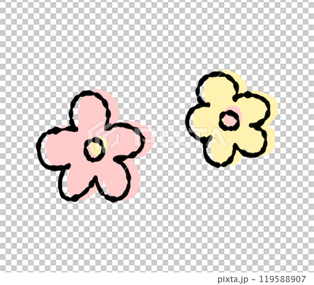 手描きの花のイラスト ベクター 手描きの花のイラスト ベクター 119588907