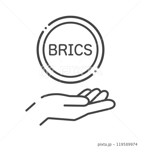 BRICSの文字が入ったコインと人の手のアイコン - ブリックスやBRICS ペイのイメージ素材 BRICSの文字が入ったコインと人の手のアイコン - ブリックスやBRICS ペイのイメージ素材 119589974