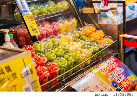 ソウル　広蔵市場の屋台グルメ　フルーツジュース 119589983