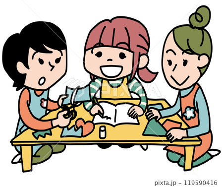 保育士たちの作業机 保育士たちの作業机 119590416