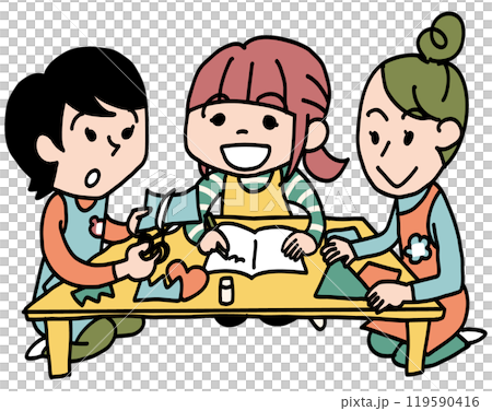 保育士たちの作業机 保育士たちの作業机 119590416