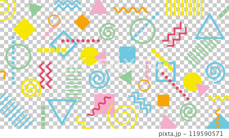 Geometric pattern horizontal background material (colorful white background) Geometric pattern horizontal background material (colorful white background) 119590571