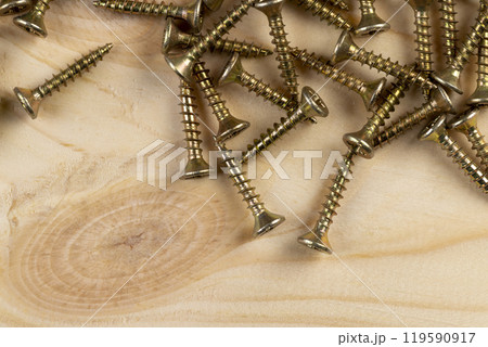 yellow metal self-tapping screws for fixing wooden boards and other wood products 119590917