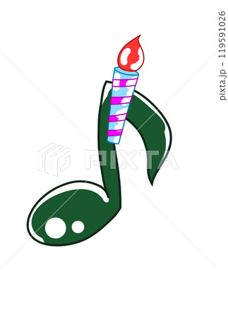 キャンドルの付いた音符 キャンドルの付いた音符 119591026