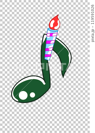 キャンドルの付いた音符 キャンドルの付いた音符 119591026