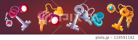 Keychains set isolated on background 119591182