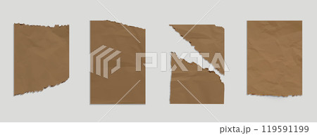 Crumpled torn brown kraft paper Crumpled torn brown kraft paper 119591199