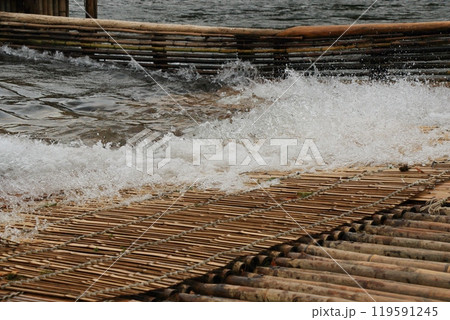 那珂川の観光やな　天然アユのやな漁　鮎の伝統漁法 119591245