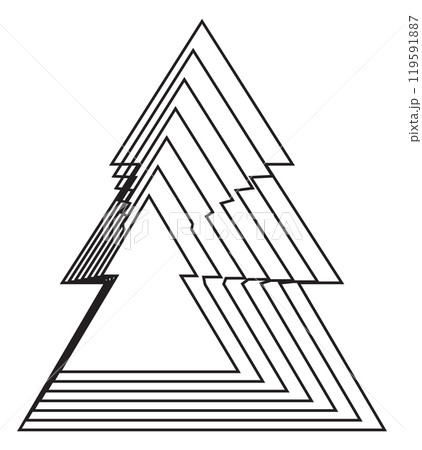 Geometric Christmas Tree Lines Vector Illustration 119591887