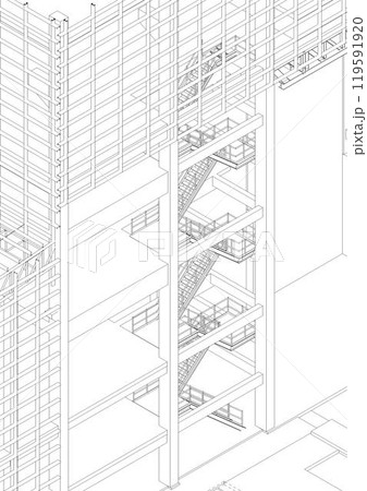 3D illustration of building project 119591920