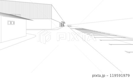 3D illustration of building project 119591979