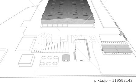 3D illustration of industrial project 119592142