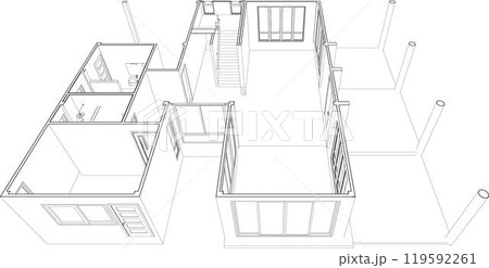 3D illustration of industrial project 119592261