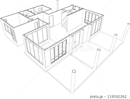 3D illustration of industrial project 119592262