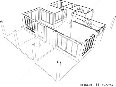 3D illustration of industrial project 119592263