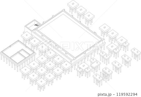 3D illustration of industrial project 3D illustration of industrial project 119592294