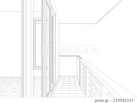 3D illustration of building project 119592337