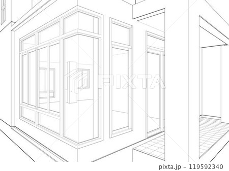 3D illustration of building project 119592340