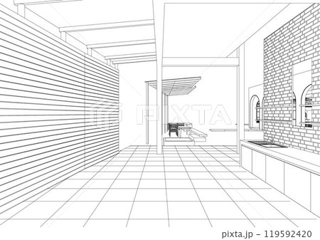 3D illustration of building project 3D illustration of building project 119592420