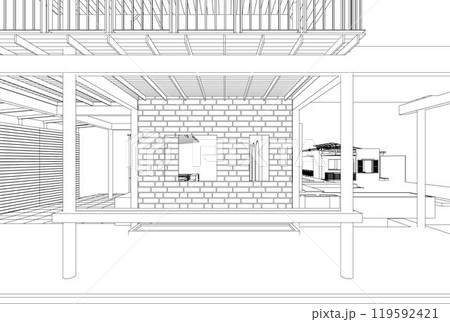 3D illustration of building project 3D illustration of building project 119592421